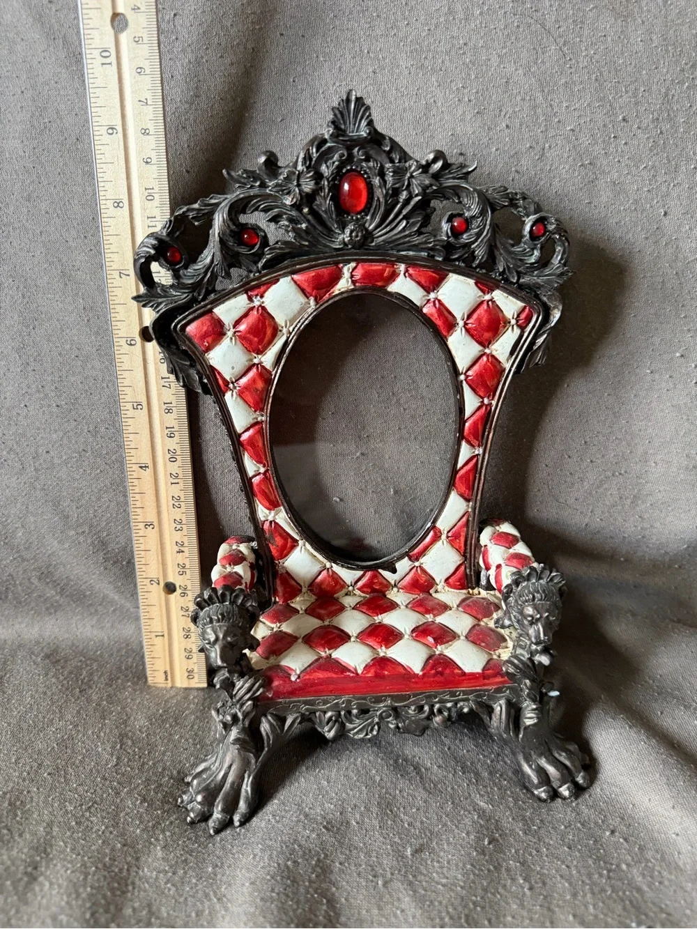 Ornate Red and White Decorative Chair Frame - Home Accents